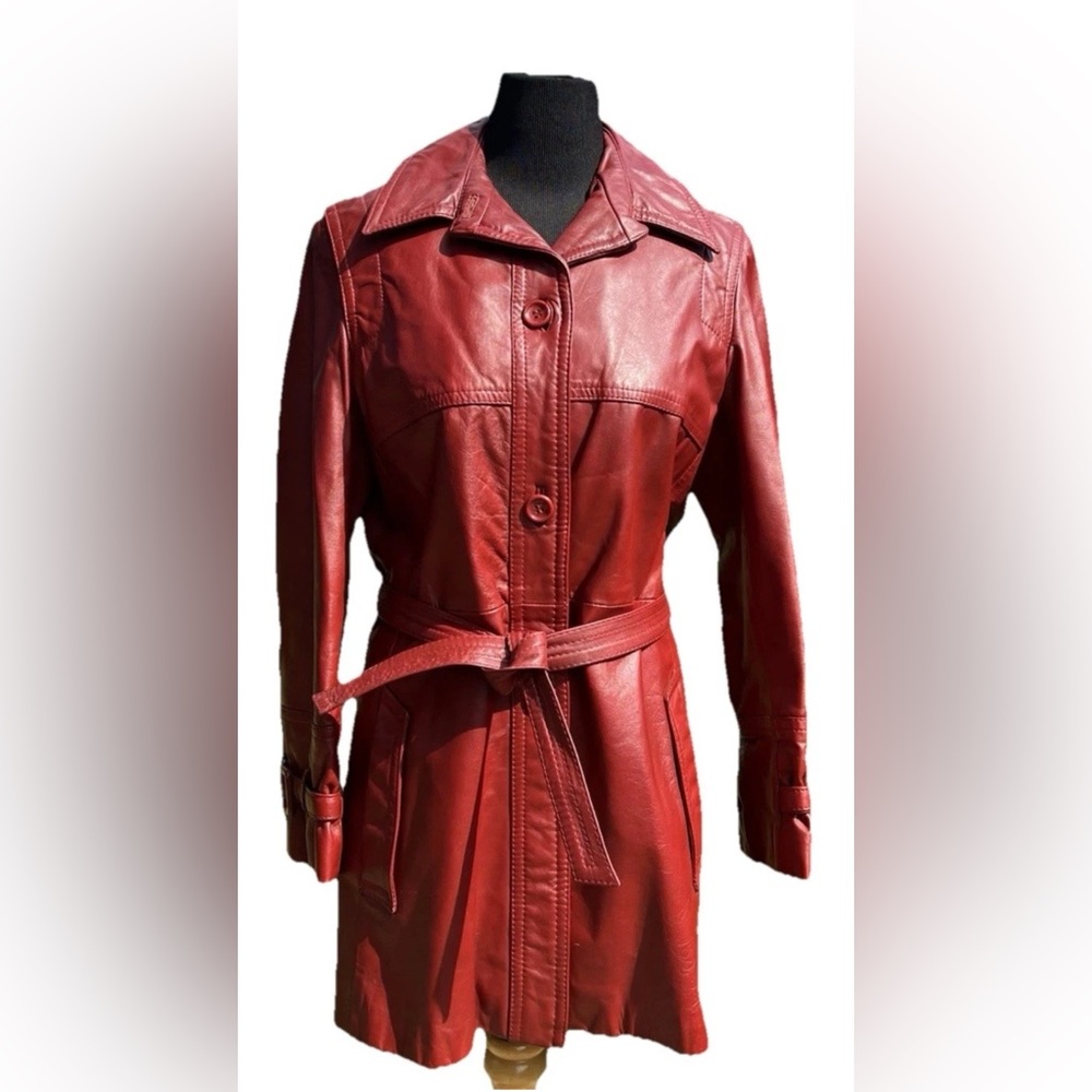 Vintage Women's Red Leather Jacket